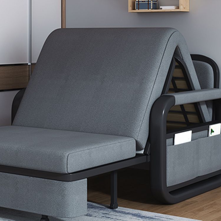 Gray Pillow Included Sofa Futon Square Arm Cushion Back Convertible Sofa Clearhalo 'furn' 'furn_futons' 'Furniture' 'Futons & Daybeds' 'Futons' 'Living Room Furniture' 1200x1200_23765703-931e-4e9f-b577-06fa5ddb4b02