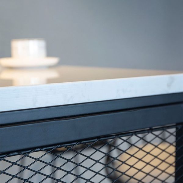 Scrivania da bar per bistrot in bianco e nero con soggiorno in pietra tavolo da bar in pietra