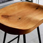Taburete de bar de estilo industrial, taburete de bar de madera con patas de metal para el hogar