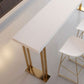 Glam Rectangle Indoor Bar Dining Table White Wood Bistro Table with Sled Pedestal Clearhalo 'Bar Furniture' 'Bar Tables' 'bar_tables' 'Furniture' 'furniture_bar_tables' 'Kitchen & Dining Furniture' 'kitchen&dining_furn' 'kitchen' 1200x1200_237a204a-66a6-43c0-978e-a62a6beacf36