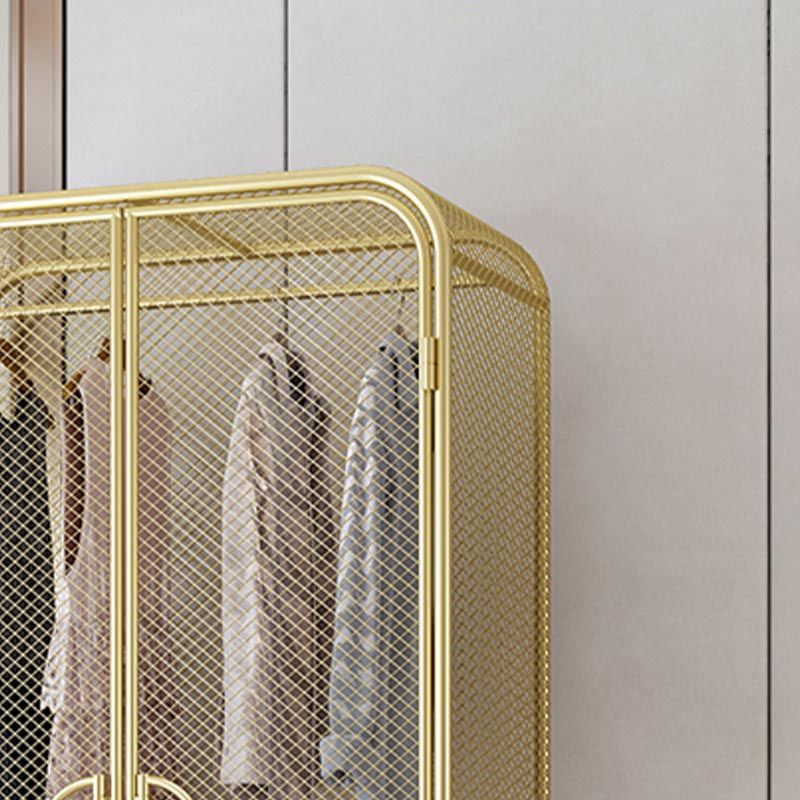 Industrial Style Wardrobe Bedroom Metal Wardrobe Closet with 2 Doors Clearhalo 'Armoires & Wardrobes' 'armoires_wardrobes' 'Bedroom Furniture' 'furn' 'furn_armoires_wardrobes' 'Furniture' 1200x1200_237a3097-15e8-4b14-9da4-615ee05bad50