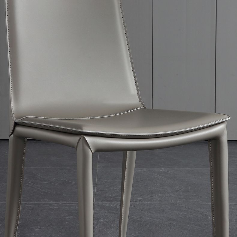 Modern Style Side Chair Faux Leather Solid Back Dining Chair for Home Clearhalo 'Dining Chairs' 'Dining Tables & Seating' 'dining_chair' 'furn' 'furn_dining_chair' 'Furniture' 'furniture_dining_chair' 'Kitchen & Dining Furniture' 1200x1200_237a3315-897c-41e2-84bc-0990308b4f13