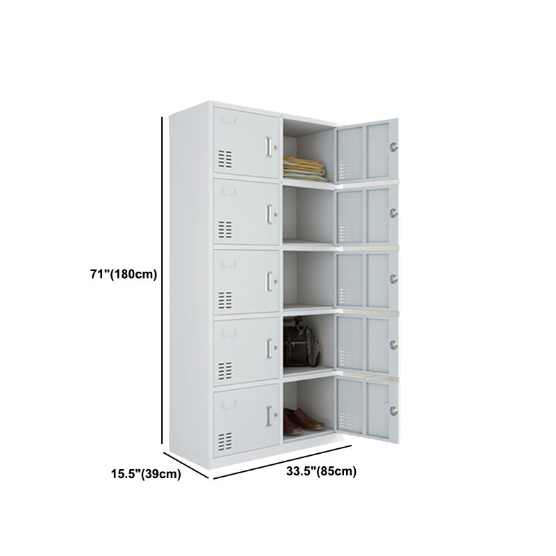 Modern Style Wardrobe Gray Colour Metal Wardrobe Closet with Locks Clearhalo 'Armoires & Wardrobes' 'armoires_wardrobes' 'Bedroom Furniture' 'furn' 'furn_armoires_wardrobes' 'Furniture' 1200x1200_237b938c-3e0b-4528-8940-d710b9ce457b