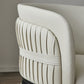 Modern Simple White Arm Chair Wooden Base Dining Arm Chair for Home Use