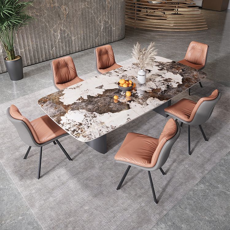Sintered Stone Dining Table Set 1/4/5/7 Pieces Rectangle Contemporary Dining Set Clearhalo 'Dining Room Sets' 'Dining Tables & Seating' 'dining_room_set' 'furn' 'furn_dining_room_set' 'Furniture' 'Kitchen & Dining Furniture' 1200x1200_237c8e42-0b76-4082-8080-e27805f0d6a4