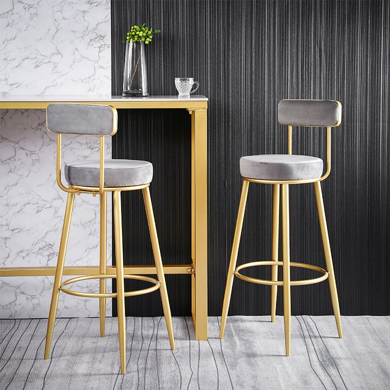Scandinavian Upholstered Bar Stools Luxury Counter Stools with Metal Legs Clearhalo 'Bar Furniture' 'Bar Stools' 'bar_stools' 'furn' 'furn_bar_stools' 'Furniture' 'furniture_bar_stools' 'Kitchen & Dining Furniture' 1200x1200_237e4c2f-9dbc-4c09-92e5-cc5bacd75c55