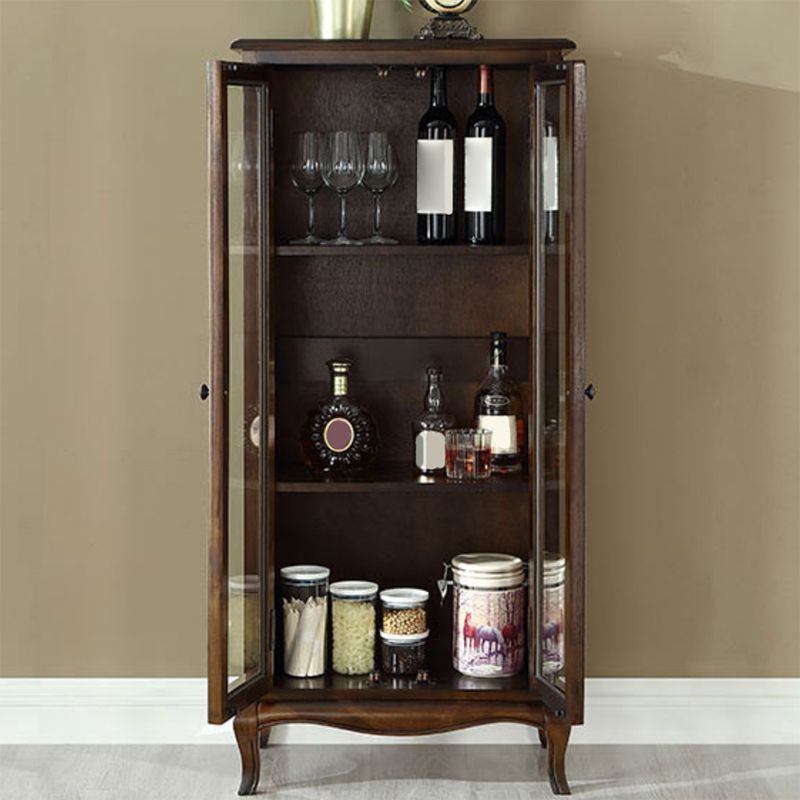 Mid-Century Modern Display Stand Rubberwood Display Cabinet with Doors for Dining Room Clearhalo 'Display & China Cabinets' 'display_china_cabinets' 'furn' 'furn_display_china_cabinets' 'Furniture' 'Kitchen & Dining Furniture' 1200x1200_237e4c6a-88c2-40ce-bebc-57142711eaf2