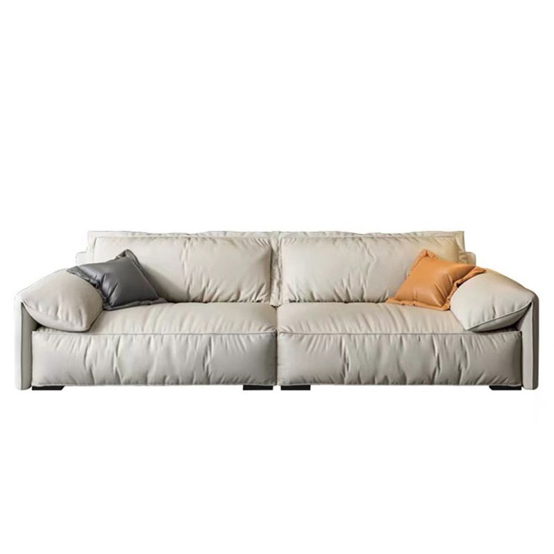 Ivory Stain Resistant Settee Furniture Faux Leather Pillow Top Arm Setee Clearhalo 'furn' 'furn_sofas' 'Furniture' 'furniture_sofas' 'kitchen' 'kitchen_sofas' 'Living Room Furniture' 'Sofa' 'sofas' 1200x1200_237f72d8-49d8-4de2-964d-20c56ec5c75c