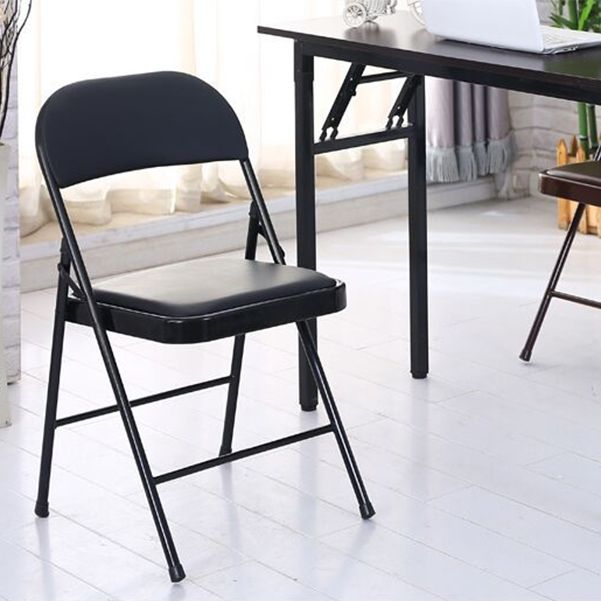 Modern Armless Upholstered Office Chair Leather Metal Office Chair Clearhalo 'furn' 'furn_office_chair' 'Furniture' 'Office Chairs' 'Office Furniture' 'office_chair' 1200x1200_237fbc40-b8d0-43c1-9577-ef7bfca767b4