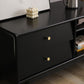 Traditional TV Stand Console with Drawers Rubberwood TV Media Stand