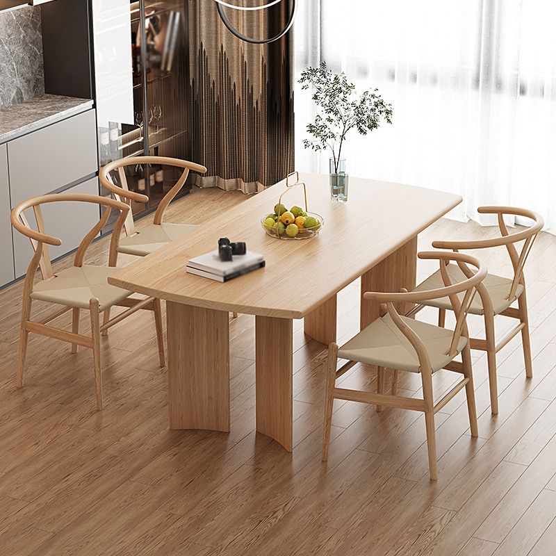 Modern 1/2/4/5 Pieces Dining Set Pine Wood Dining Table with Wooden Chairs Clearhalo 'Dining Room Sets' 'Dining Tables & Seating' 'dining_room_set' 'furn' 'furn_dining_room_set' 'Furniture' 'furniture_dining_room_set' 'Kitchen & Dining Furniture' 'kitchen&dining_furn' 'kitchen' 1200x1200_2382a8db-fae8-4ebb-95ff-af35f6ba5db1