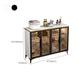 Contemporary Wood Display Stand Glass Doors Hutch Cabinet for Living Room
