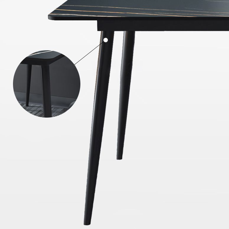 Rectangle Dining Table Industrial Style 4 Legs Base Sintered Stone Table for Home Clearhalo ' dining_table' 'Dining Tables & Seating' 'Dining Tables' 'furn' 'furn_dining_table' 'Furniture' 'furniture_dining_table' 'Kitchen & Dining Furniture' 'kitchen&dining_furn' 'kitchen' 'kitchen_dining_table' 1200x1200_23889858-463b-4460-b149-685ec8cc3a37