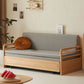 Scandinavische vaste houten bank futon verwijderbare stof slaper bank