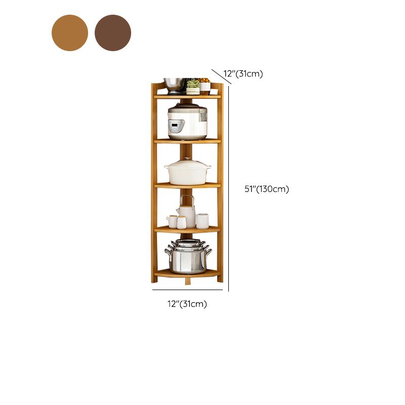 Mid Century Bamboo Corner Chest 12.2" Triangle Accent Chest with Storage Shelves Clearhalo 'Cabinets & Chests' 'cabinets_chests' 'furn' 'furn_cabinets_chests' 'Furniture' 'Living Room Furniture' 1200x1200_23898771-d84d-4ce7-b614-be4402814bee