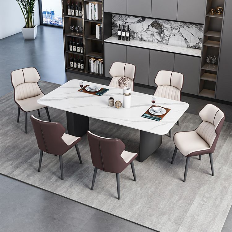 Modern Iron Dinette Set 1/2/5/7 Pieces Rectangle White Sintered Stone Top Dining Table Set Clearhalo 'Dining Room Sets' 'Dining Tables & Seating' 'dining_room_set' 'furn' 'furn_dining_room_set' 'Furniture' 'furniture_dining_room_set' 'Kitchen & Dining Furniture' 1200x1200_238b226c-83a5-4082-a882-8a64df88b639