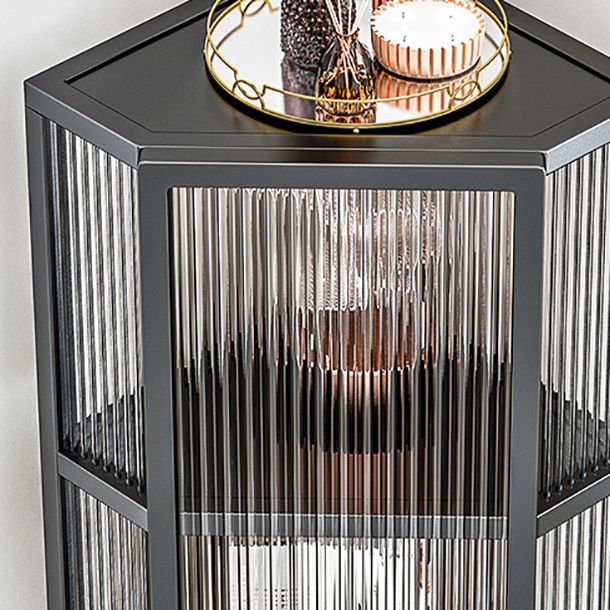 Living Room Minimalism Buffet Server Glass Door Metal Frame Dining Server Clearhalo 'buffet_sideboard' 'Buffets & Sideboards' 'furn' 'furn_buffet_sideboard' 'Furniture' 'Kitchen & Dining Furniture' 1200x1200_238b4217-da9e-497a-93a0-472bd9ce02de