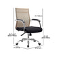 20" Wide Contemporary Desk Chair Black Fixed Arms Mid Back Office Chair