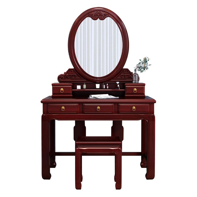 Solid Wood Makeup Vanity with 5 Drawers Traditional Make-up Vanity