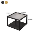 Square Minimalist Coffee Table Open Shelf Cocktail Table for Living Room