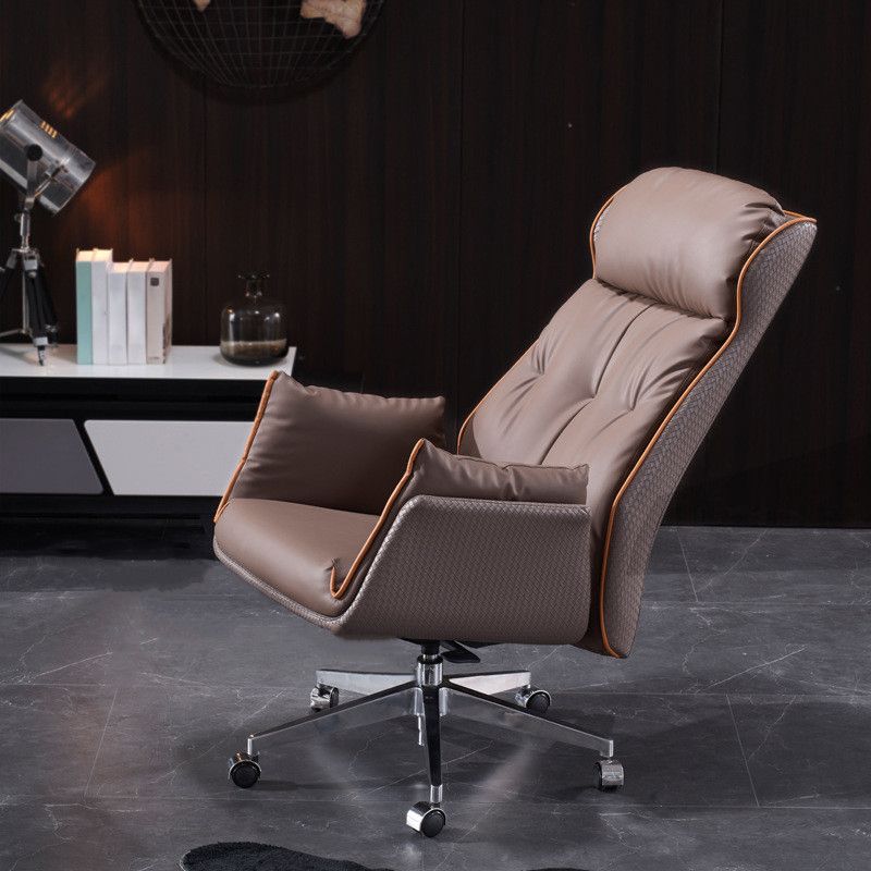 Modern Leather Managers Chair Brown Executive Chair for Office Clearhalo 'furn' 'furn_office_chair' 'Furniture' 'Office Chairs' 'Office Furniture' 'office_chair' 1200x1200_238de7e8-c1f2-4918-a4fd-5431ccc1f990