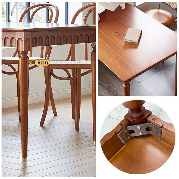 Mid-Century Brown Solid Wood Dining Table Rectangle Standard Dining Table for Kitchen Clearhalo ' dining_table' 'Dining Tables & Seating' 'Dining Tables' 'furn' 'furn_dining_table' 'Furniture' 'furniture_dining_table' 'Kitchen & Dining Furniture' 'kitchen&dining_furn' 'kitchen' 'kitchen_dining_table' 1200x1200_238e0dc1-488f-4f2a-8a4c-8a7f6bc111ba