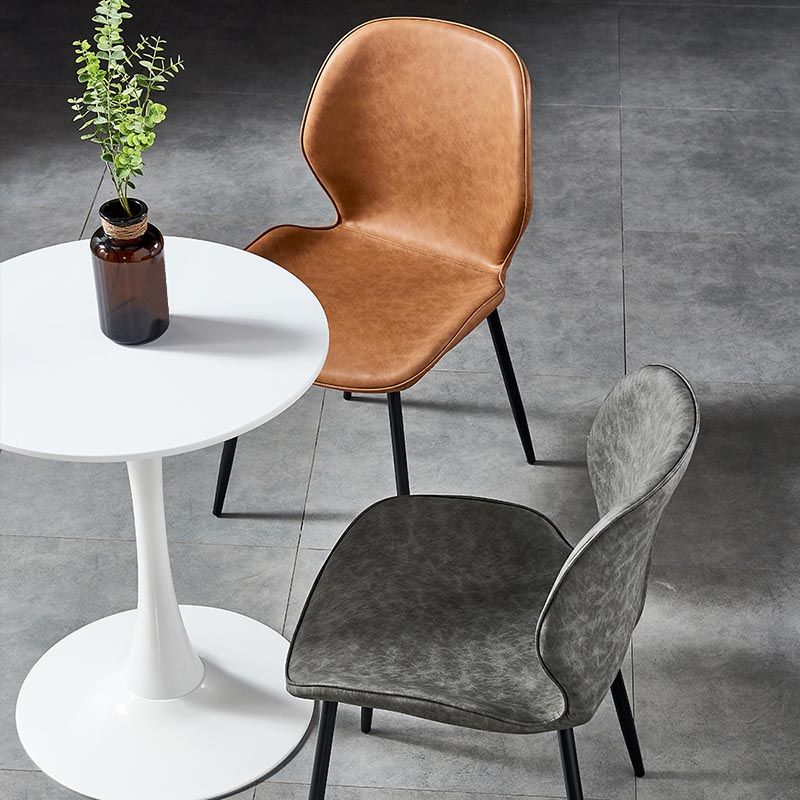 Contemporary Style Chairs Armless Dining Chairs with Metal Legs for Kitchen Clearhalo 'Dining Chairs' 'Dining Tables & Seating' 'dining_chair' 'furn' 'furn_dining_chair' 'Furniture' 'Kitchen & Dining Furniture' 1200x1200_238ec9b5-927d-4f11-a636-e568d7338bbd