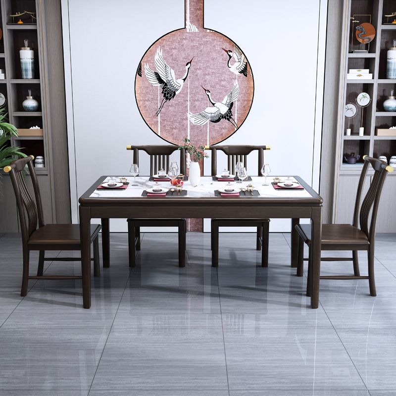 Rectangle Wood Color Dining Table Sintered Stone Table Mid-Century with 4 Legs Clearhalo ' dining_table' 'Dining Tables & Seating' 'Dining Tables' 'furn' 'furn_dining_table' 'Furniture' 'furniture_dining_table' 'Kitchen & Dining Furniture' 'kitchen&dining_furn' 'kitchen' 'kitchen_dining_table' 1200x1200_23921a78-9b3b-492d-b683-d5f0d8b5f5ce