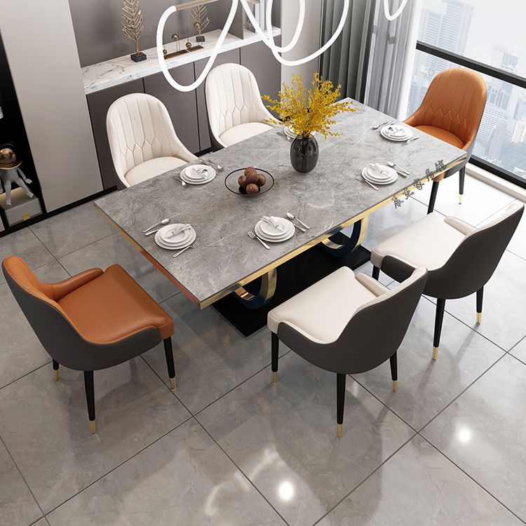 Traditional Luxury Rectangle Dining Table Stone Dinner Table with Trestle Base Clearhalo ' dining_table' 'Dining Tables & Seating' 'Dining Tables' 'furn' 'furn_dining_table' 'Furniture' 'furniture_dining_table' 'Kitchen & Dining Furniture' 'kitchen&dining_furn' 'kitchen' 'kitchen_dining_table' 1200x1200_23939226-ba1b-4f30-92b2-d49db3d0e8ef