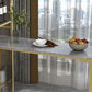 Modern Iron Bar Dining Table Stone Top Rectangle Indoor Bistro Table with Wine Rack Clearhalo 'Bar Furniture' 'Bar Tables' 'bar_tables' 'furn' 'furn_bar_tables' 'Furniture' 'furniture_bar_tables' 'Kitchen & Dining Furniture' 1200x1200_2393dcb8-b220-45b5-a163-a56342eb0793