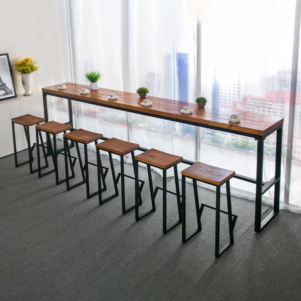 Solid Wood Table and Stool Set 1/2/7 Pieces Counter Height Pub Set Clearhalo 'Bar Furniture' 'furn' 'furn_home_bar_bar_sets' 'Furniture' 'Home Bars & Bar Sets' 'home_bar_bar_sets' 'Kitchen & Dining Furniture' 1200x1200_2393fb00-4e0f-4942-bd02-d2d3d10daa22
