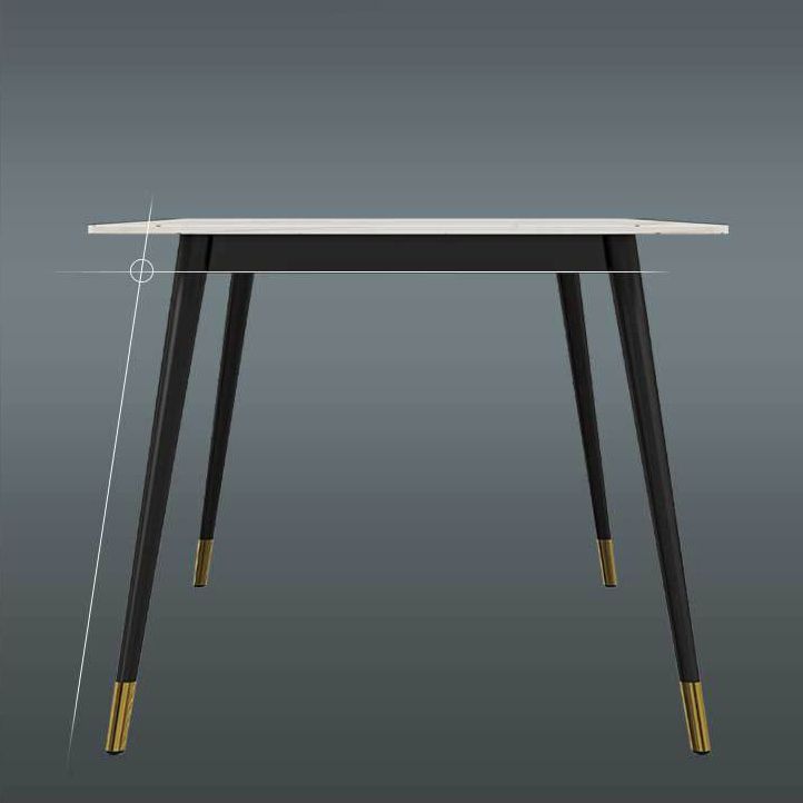 Stone Dining Table Contemporary Dining Table with 4 Black Legs Clearhalo ' dining_table' 'Dining Tables & Seating' 'Dining Tables' 'furn' 'furn_dining_table' 'Furniture' 'furniture_dining_table' 'Kitchen & Dining Furniture' 'kitchen&dining_furn' 'kitchen' 'kitchen_dining_table' 1200x1200_2394b384-41e6-4588-9207-76243337791c
