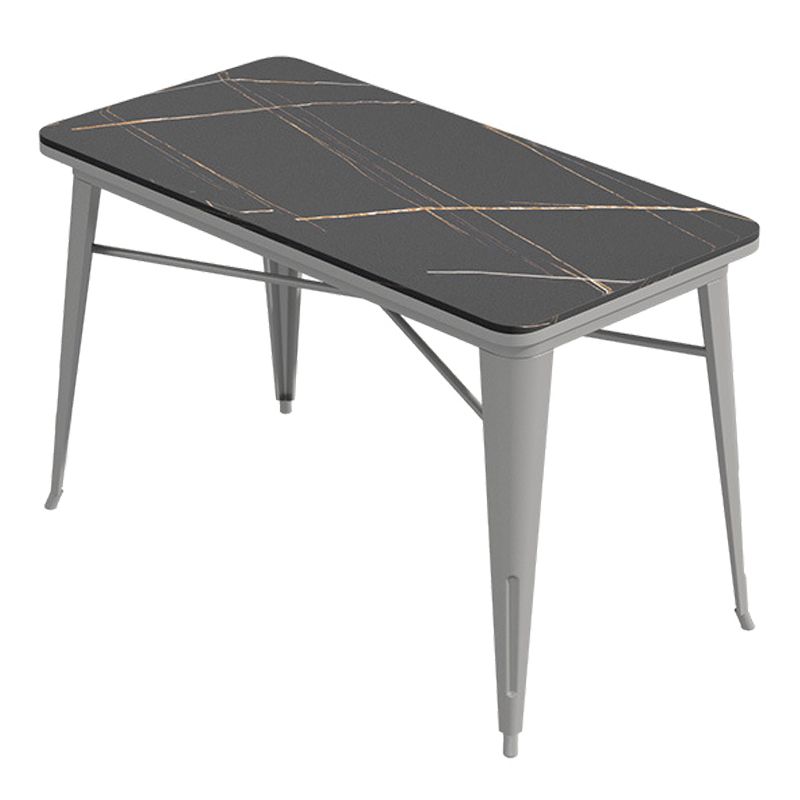 Industrial Dining Table Black Sintered Stone Dining Table with Sled Base Clearhalo ' dining_table' 'Dining Tables & Seating' 'Dining Tables' 'furn' 'furn_dining_table' 'Furniture' 'furniture_dining_table' 'Kitchen & Dining Furniture' 'kitchen&dining_furn' 'kitchen' 'kitchen_dining_table' 1200x1200_23970edc-0bf9-4902-ad4d-9bf7805448d6