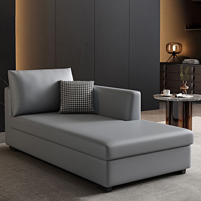 Modern Chaise Lounge Chair Recessed Arms Chaise with Pillows