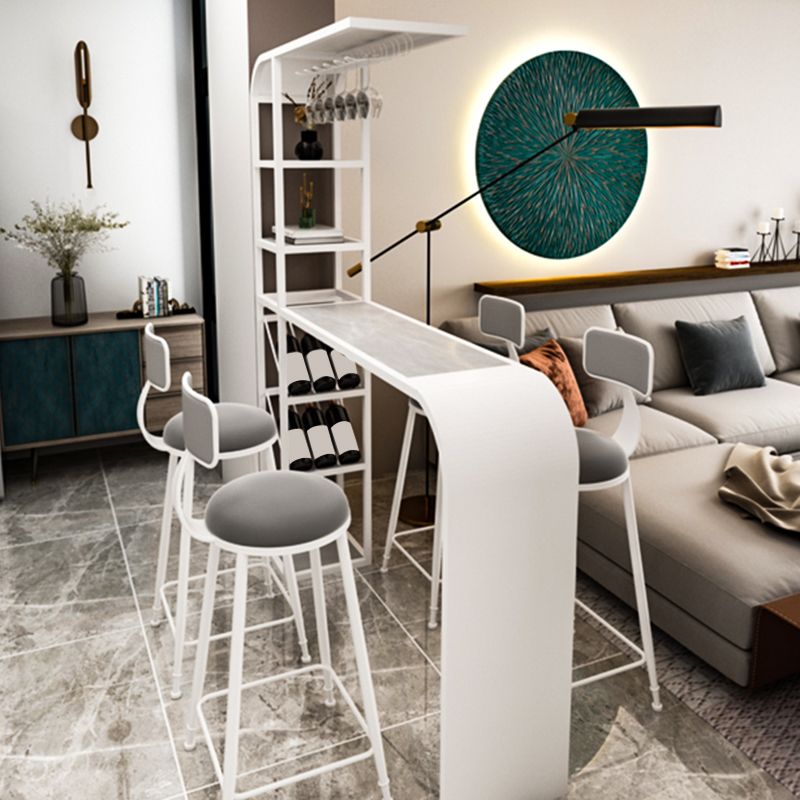 Contemporary Style Rectangle Bar Table Stone Bar Height Table with Storage Clearhalo 'Bar Furniture' 'Bar Tables' 'bar_tables' 'furn' 'furn_bar_tables' 'Furniture' 'Kitchen & Dining Furniture' 1200x1200_239804b8-2cac-4454-b526-a8d0ba3cae4d