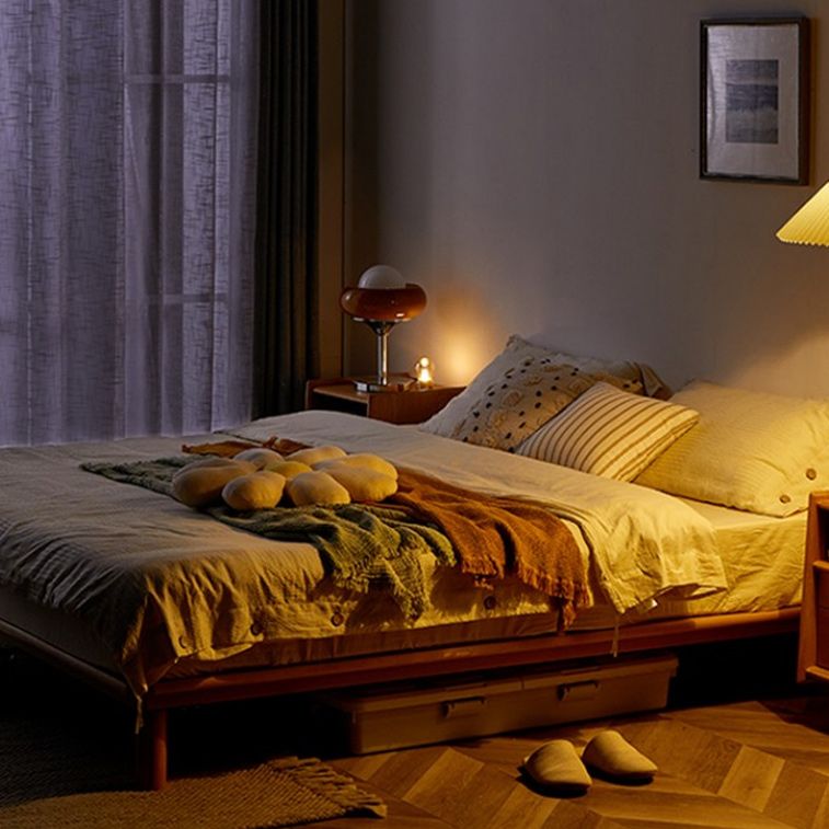 Solid Wood Platform Bed Scandinavian Low Profile Bed Frame in Brown Clearhalo 'Bedroom Furniture' 'Beds' 'furn' 'furn_beds' 'Furniture' 1200x1200_23993fcc-a34f-4863-95f1-abd71dbd248a