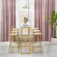 Modern Marble Bar Table Set 1/2/7 Pieces Rectangle White Trestle Table and Stool Set