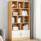 Modern Style Bookshelf Closed Back Wood Bookcase with Doors for Home Office