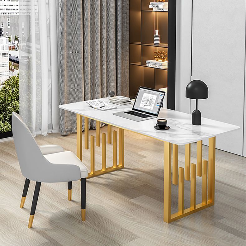 Contemporary Dining Table Sintered Stone Dining Table with Double Pedestal for Home Kitchen Dinner Clearhalo ' dining_table' 'Dining Tables & Seating' 'Dining Tables' 'furn' 'furn_dining_table' 'Furniture' 'furniture_dining_table' 'Kitchen & Dining Furniture' 'kitchen&dining_furn' 'kitchen' 'kitchen_dining_table' 1200x1200_239b63be-20db-437a-ae69-1cb464d27c70