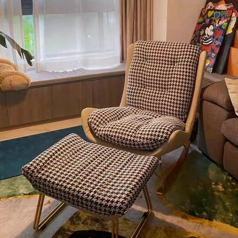 Chaise à bascule moderne chaise d'accent à bascule en bois avec touflé