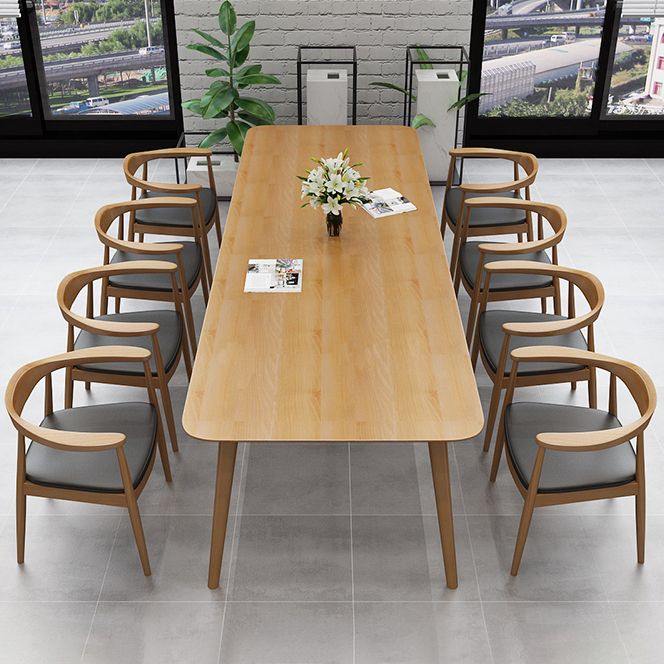 Rectangle Shape Modern Dining Table Wood Color Fixed Table with Solid Wood Clearhalo ' dining_table' 'Dining Tables & Seating' 'Dining Tables' 'furn' 'furn_dining_table' 'Furniture' 'furniture_dining_table' 'Kitchen & Dining Furniture' 'kitchen&dining_furn' 'kitchen' 'kitchen_dining_table' 1200x1200_239dffa9-1ffd-4774-a1c9-a6adb1c76402