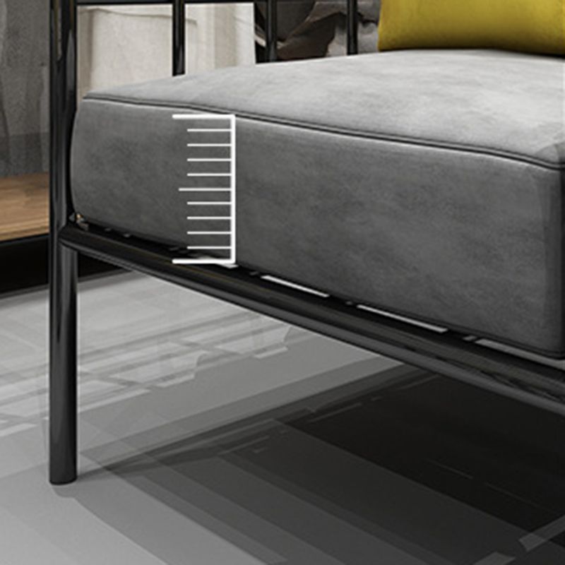 Contemporary Metal Square Arm Sofa Fabric Cushions Sofa for Living Room Clearhalo 'furn' 'furn_sofas' 'Furniture' 'Living Room Furniture' 'Sofa' 'sofas' 1200x1200_239e674d-7500-4c8a-986c-f7c26deeb2d7