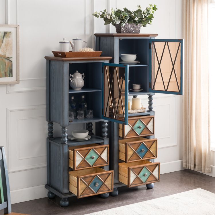 Rustic Floor Wine Rack Solid Wood Wine Bottle Holder for Living Room