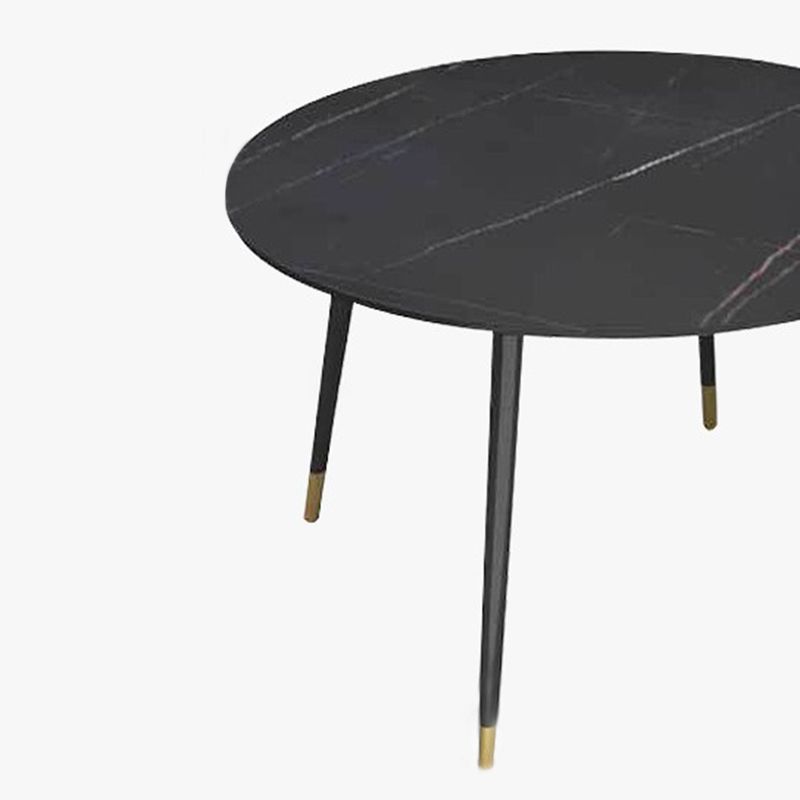 Metal and Slate Table Glam Style Home Living Room Round Dining Table