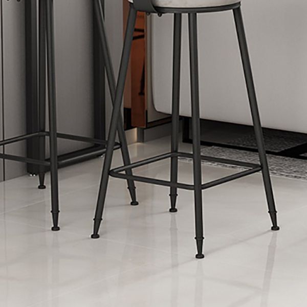 Low Back Bar Stool Glam Polstered Ess -Stuhl mit Metallbasis