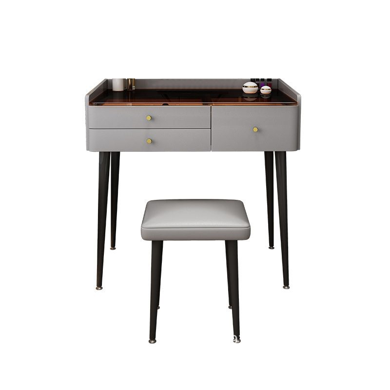 2 Stücke Eitelkeitssatz Glaspop Make-up Eitelkeitstisch in Grau