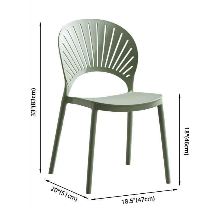 Home Contemporary Side Chair Open Back Shell-shaped Plastic Dining Room Chair Clearhalo ' kitchen&dining_furn' 'Dining Chairs' 'Dining Tables & Seating' 'dining_chair' 'Furniture' 'furniture_dining_chair' 'Kitchen & Dining Furniture' 'kitchen' 1200x1200_23a07164-be99-4f00-a9f5-552923df0aec