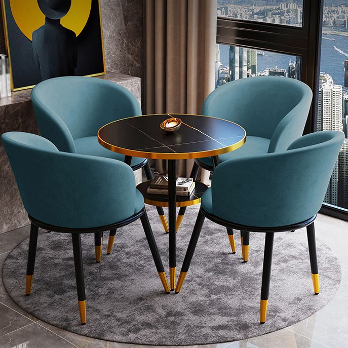 Glam Style Dining Room Set with Sintered Stone Top and 3 Legs Base Formal Table Set Clearhalo 'Dining Room Sets' 'Dining Tables & Seating' 'dining_room_set' 'furn' 'furn_dining_room_set' 'Furniture' 'furniture_dining_room_set' 'Kitchen & Dining Furniture' 'kitchen&dining_furn' 'kitchen' 1200x1200_23a0fc5d-b1bf-468f-a58b-2d2e10626934