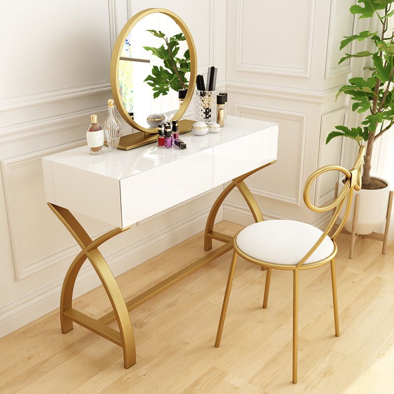 Glama-Waschtisch mit Schublade hellweißes Holz Make-up Eitelkeit, 15,74 "breit