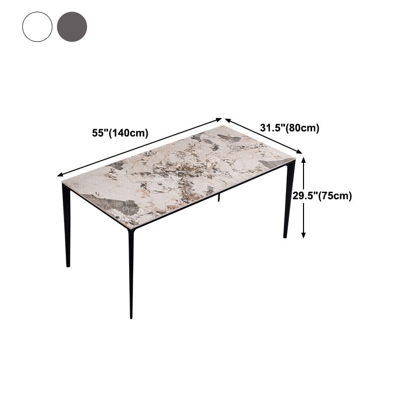 Sintered Stone Table for Restaurant Industrial Rectangle Dining Table with 4 Legs Clearhalo 'Dining Tables & Seating' 'Dining Tables' 'dining_table' 'furn' 'furn_dining_table' 'Furniture' 'furniture_dining_table' 'Kitchen & Dining Furniture' 'kitchen' 'kitchen_dining_table' 1200x1200_23a1ebc2-cff8-42a5-b363-4de4528f714c